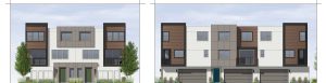 Architectural concept: Townhomes (front and side views)